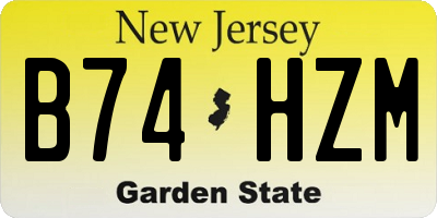 NJ license plate B74HZM