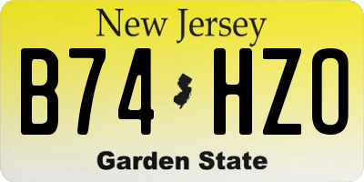NJ license plate B74HZO