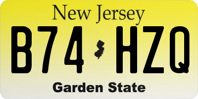 NJ license plate B74HZQ