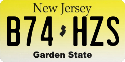 NJ license plate B74HZS