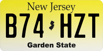 NJ license plate B74HZT