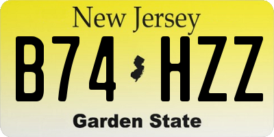 NJ license plate B74HZZ
