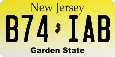 NJ license plate B74IAB