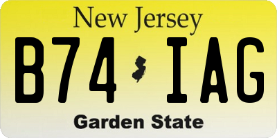 NJ license plate B74IAG