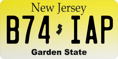 NJ license plate B74IAP