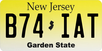 NJ license plate B74IAT