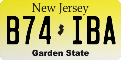 NJ license plate B74IBA