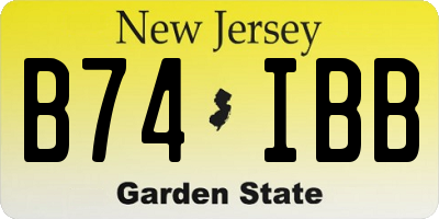 NJ license plate B74IBB
