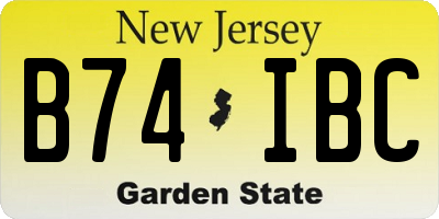NJ license plate B74IBC