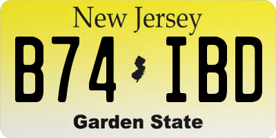 NJ license plate B74IBD
