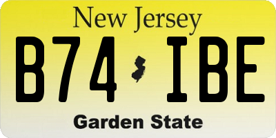 NJ license plate B74IBE