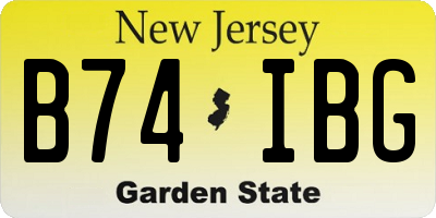 NJ license plate B74IBG
