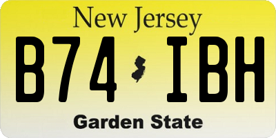 NJ license plate B74IBH