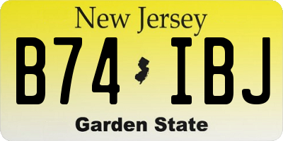 NJ license plate B74IBJ