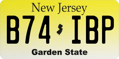 NJ license plate B74IBP