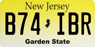 NJ license plate B74IBR