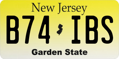 NJ license plate B74IBS