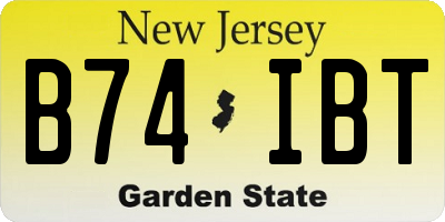 NJ license plate B74IBT