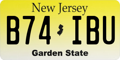 NJ license plate B74IBU