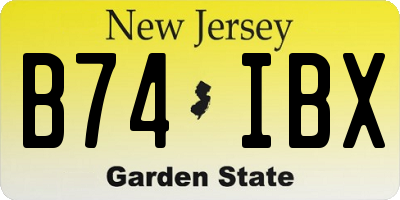 NJ license plate B74IBX