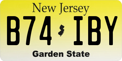 NJ license plate B74IBY