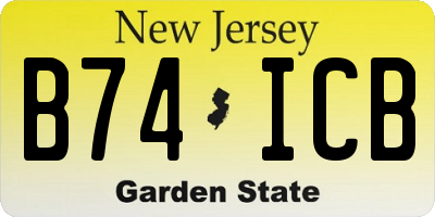 NJ license plate B74ICB