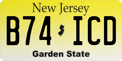 NJ license plate B74ICD