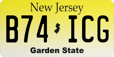 NJ license plate B74ICG