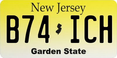 NJ license plate B74ICH