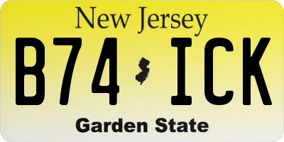 NJ license plate B74ICK