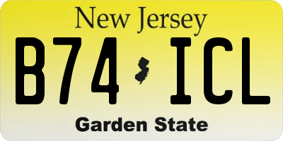 NJ license plate B74ICL