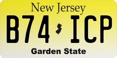 NJ license plate B74ICP