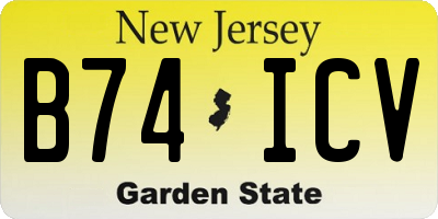 NJ license plate B74ICV