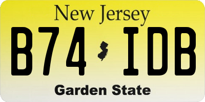 NJ license plate B74IDB