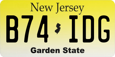 NJ license plate B74IDG