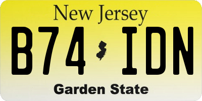 NJ license plate B74IDN