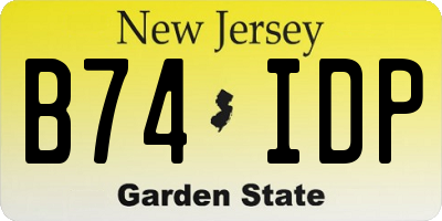 NJ license plate B74IDP
