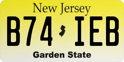 NJ license plate B74IEB