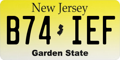 NJ license plate B74IEF
