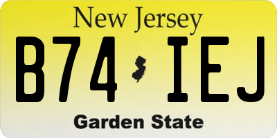 NJ license plate B74IEJ