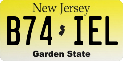 NJ license plate B74IEL