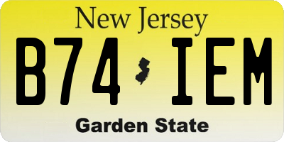 NJ license plate B74IEM