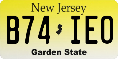 NJ license plate B74IEO