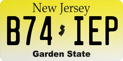 NJ license plate B74IEP