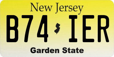 NJ license plate B74IER