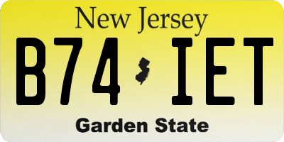 NJ license plate B74IET
