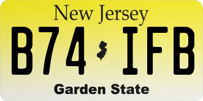 NJ license plate B74IFB