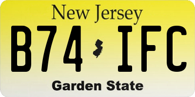 NJ license plate B74IFC