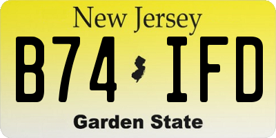 NJ license plate B74IFD