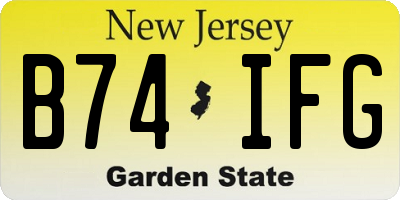 NJ license plate B74IFG